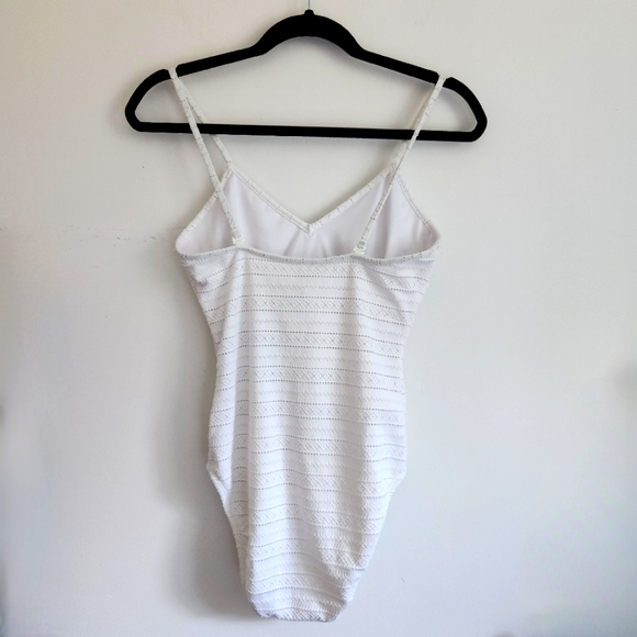 Shoshanna Swimwear White Ruffle Maillot One-Piece Swimsuit - Picture 3 of 12